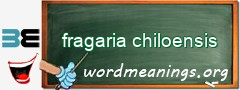 WordMeaning blackboard for fragaria chiloensis